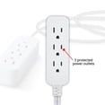 thumbnail image 2 of Cable de extensión Power Strip GE de 3 salidas de 15 pies con enchufe plano, 2 of 6