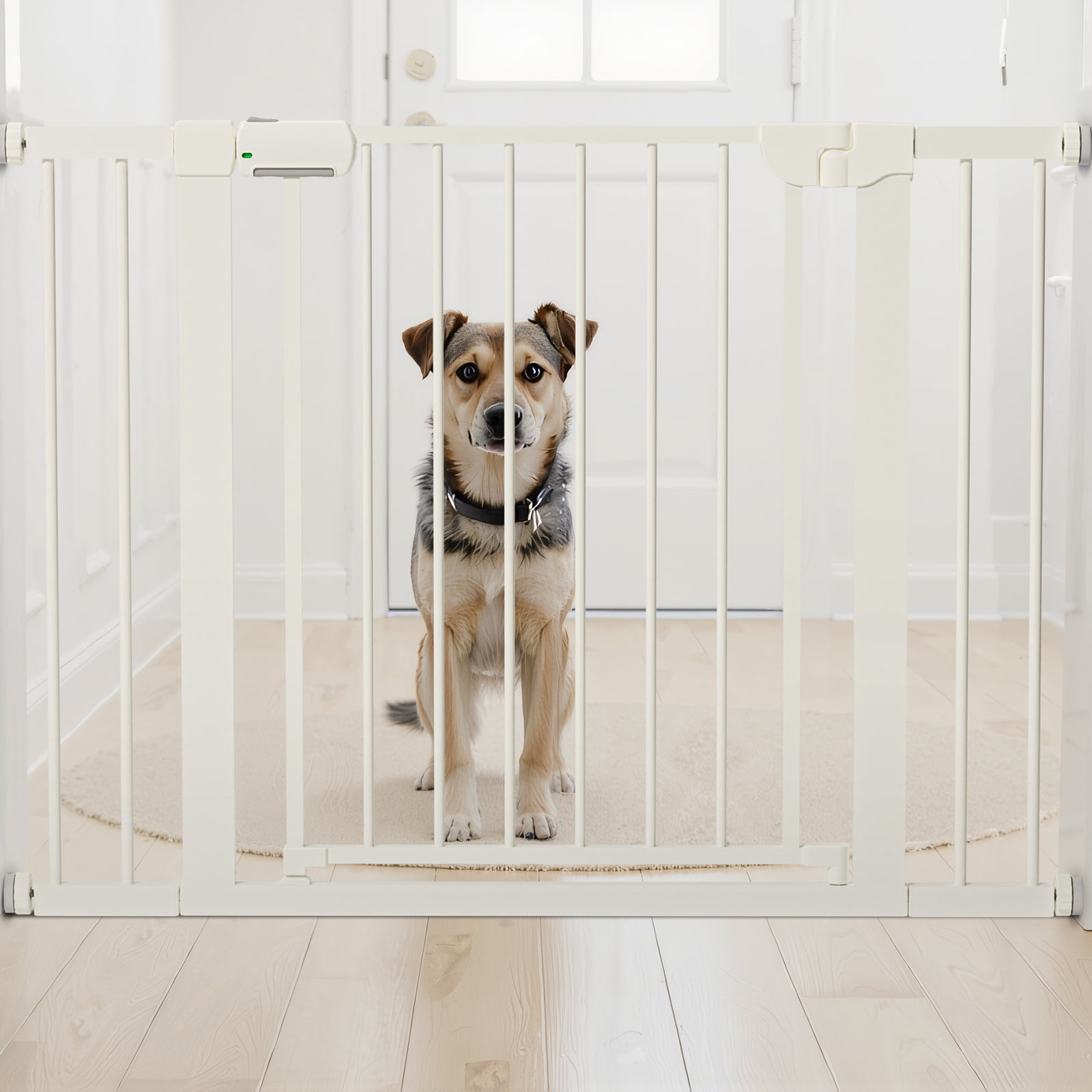 Mutak Baby Safety Gate, Baby Gates for Top Stairs Doorway, 29.5''- 54.2''Wide, High 36" , Pressure Mount, White