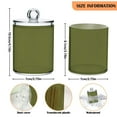 thumbnail image 3 of 2 Pack Olive Green Qtip Holder Dispenser Clear Plastic Storage Apothecary Jars for Cotton Swabs Balls Pads Floss, 3 of 7