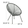 thumbnail image 6 of Flash Furniture Valencia Oval Comfort Series Take Ten Grey Papasan Lounge Chair, 6 of 12