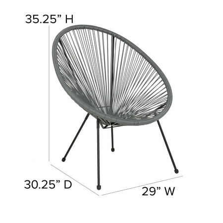 Alamont Home - Valencia Oval Comfort Take Ten  Contemporary Bungee Bungee Chair - Gray