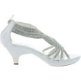 thumbnail image 2 of Delicacy Womens Angel-37 Strappy Rhinestone Dress Sandal Low Heel Shoes, 2 of 4
