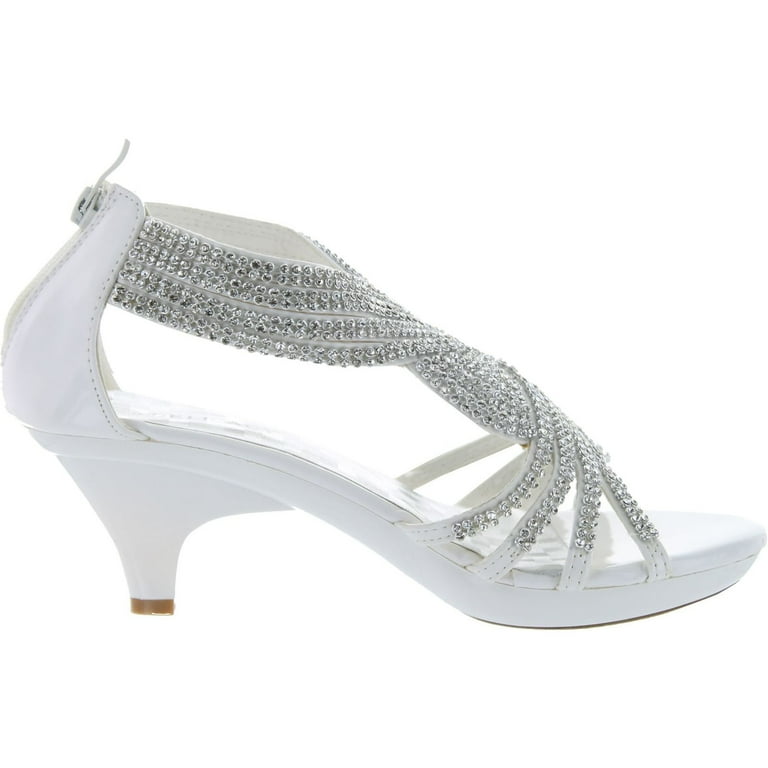 Delicacy Womens Angel 37 Strappy Rhinestone Dress Sandal Low Heel Shoes