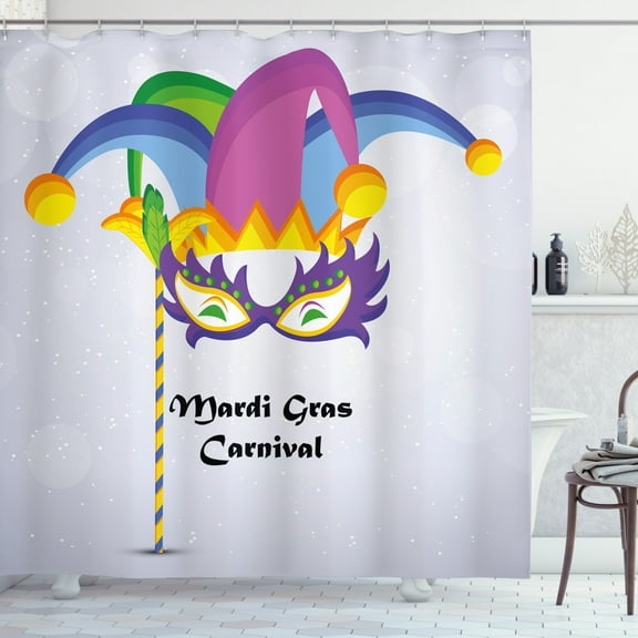 Ambesonne Mardi Gras Shower Curtain, Carnival Party, 69"Wx70"L, Multicolor