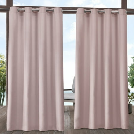 Exclusive Home Curtains 2 Pack Indoor/Outdoor Solid Cabana Grommet Top Curtain (Best Way To Wash Windows Indoors)