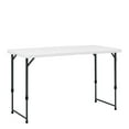 Mainstays White 4Foot Adjustable Height Folding Plastic Table, Easy