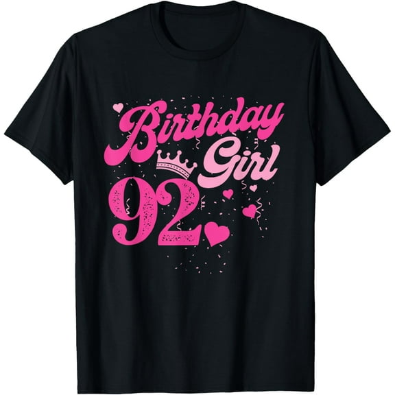 92th Birthday Girl Crown 92 Years Old Bday T-Shirt