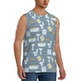 thumbnail image 2 of Fotbe Men's Blue Bathroom Print Men's Sleeveless Muscle Tank Tops Casual T-Shirts for Gym Workout Beach-X-Large, 2 of 8
