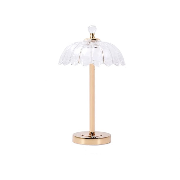 Lámpara de mesa de cristal con Control de botón, lámpara de mesa de cristal con forma de medusa, lámpara de mesa de cristal for dormitorio y estudio