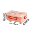 thumbnail image 2 of Pompotops 1950ML Plastic Partition Bento Box Can Be Microwave Heated, Sealed, And Portable Lunch Box For Office Workers, Pink, 2 of 5