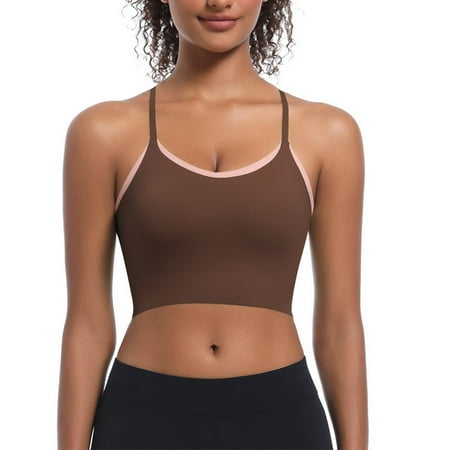 Uaswgudfs Womens U Neck Longline Sports Bra - U Back Workout Fitness Tank Tops Self-confidence 2025