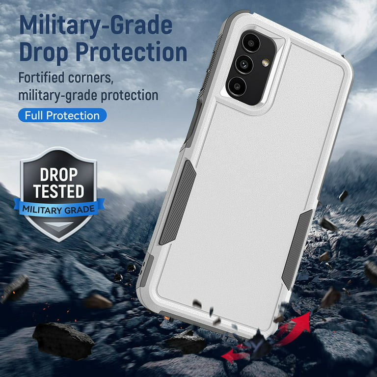Niffpd Galaxy A13 5G Case, Samsung A13 5G Case, Shockproof Drop Protection Cover Phone Case for Samsung Galaxy A13 5G White&Gray
