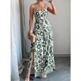 thumbnail image 6 of Women'S Jumpsuit Casual One-Piece Boho Summer Outfits Strap Wide Leg Long Pants Rompers Green S, 6 of 10