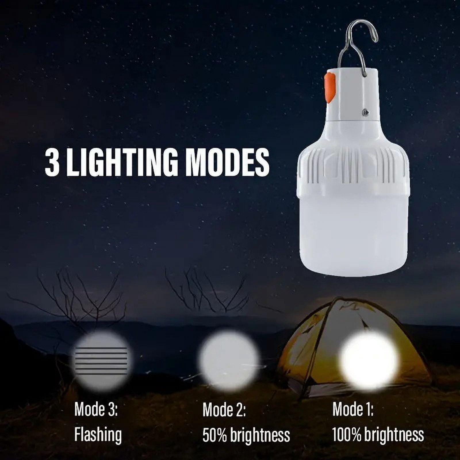 Rechargeable LED Bulb | Energy-Saving Portable Emergency Light | 180lm | 5V Input | 240° Beam | Night Market Stall Camping Power Outage | Weatherproof | Includes Charging Cable