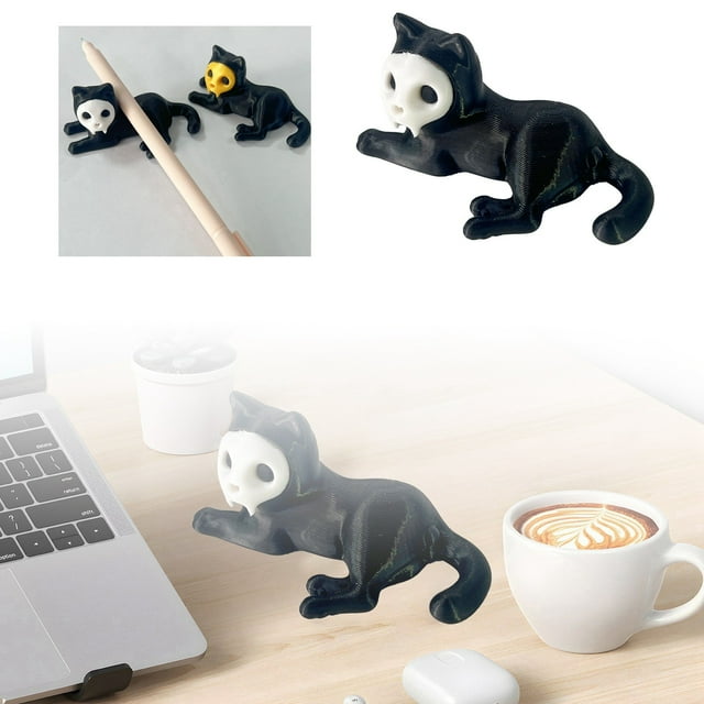 Porte-crayon Chat Mignon Imprimé en 3D - Adorable Décoration de Bureau et de Maison
