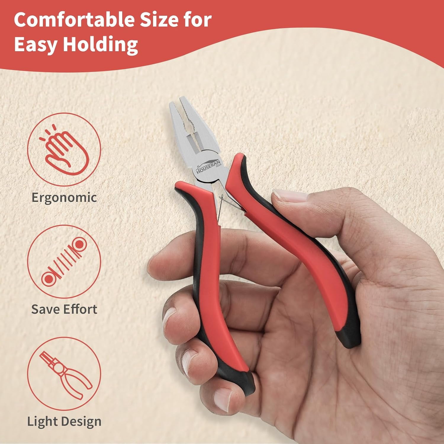 5 Pack 5" Mini Lineman Pliers, Combination Pliers with Side Cutter, Small Linesmans Plier with Spring Mechanism, Electrical Plier for Jewelry Making, DIY, Craft, Model