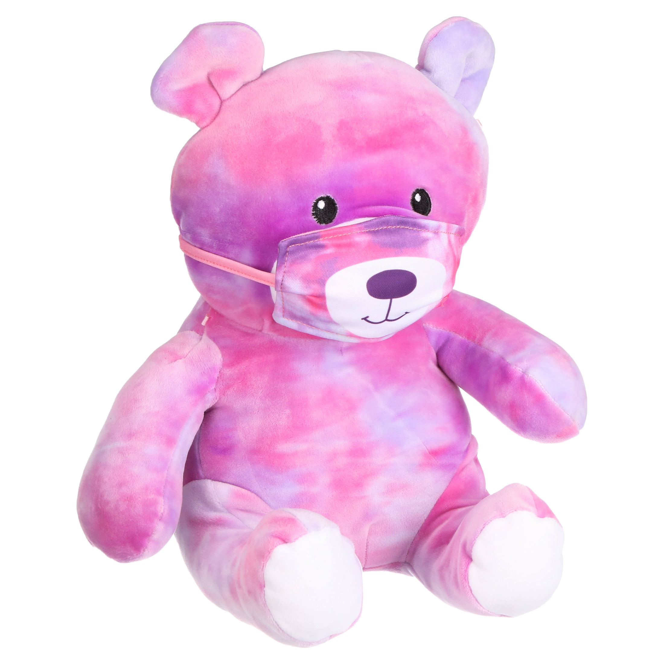 Animal Adventure® WelloBeez™ – Antimicrobial Plush Mask Mate™ – Masked Bear Plush with Additional Child’s Face & Clip Bundle