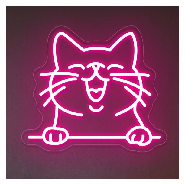 Letrero De Neón LED Con Forma Gato, Ideal Para Decorar La Pared Tu Habitación, El Hogar, Tiendas Mascotas, Salas Juegos, Bares 45cm