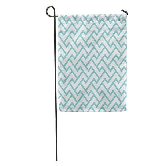 JSDART Blue Abstract Greek Keys Pattern Vintage Retro Green Antique Baby Garden Flag Decorative Flag House Banner 12x18 inch