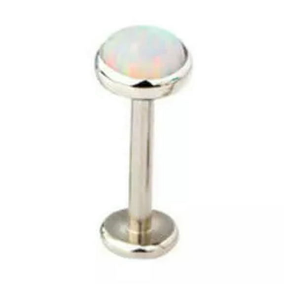 K-KED 1pcs Opal Lip Bar Ring Internally Threaded Ear Tragus Cartilage Stud Piercing-OP18-1.2mm/8mm/4mm