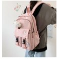thumbnail image 3 of AMERTEER School bag Harajuku High school & College Student Cute Backpack Simple Style large-capacity backpack with 3 badges, 3 of 4