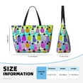 thumbnail image 4 of Daiia Graffiti Pineapples Beach Travel Bag - Water-Resistant Beach Bag, Lightweight Tote with 7 Pockets for Women and Men - Gym,Pool,Camping,Reusable Grocery Bag, 4 of 7