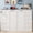 White, variant on Noble House Briana Full Size Foldable Murphy Bed Frame with Desk and Adjustable LED Light, Hidden Wall Cabinet, White