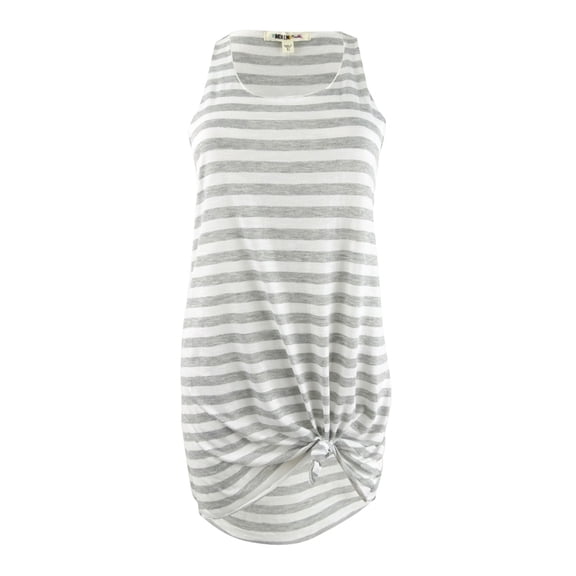 Miken Women's Knot-Front Dress Swim Cover-Up (XS, White Heather Grey)