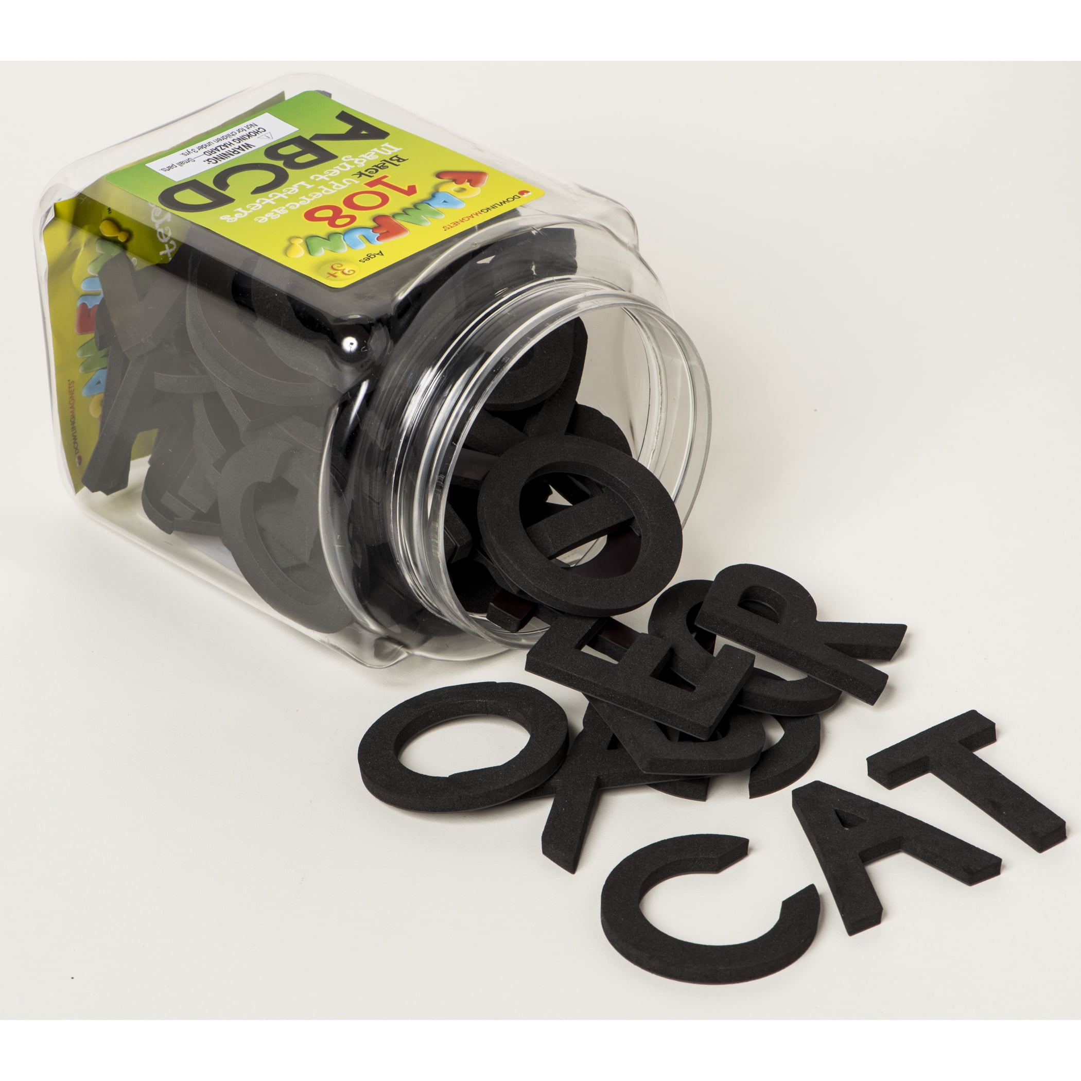 Dowling Magnets Foam Fun! Uppercase Black Magnetic Letters, 108 Pieces