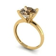thumbnail image 2 of 2.5 ctw Solitaire Anniversary Ring for Women | Round Cut Simulated Champagne Diamond | Hyperallergenic Solid 18K Yellow Gold, 2 of 5