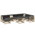 thumbnail image 1 of vidaXL Ensemble de Canapé de Jardin 9 Pcs Bois Massif Pin, 1 of 5