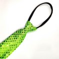thumbnail image 1 of Men's Sequin Ties Self Tied Shine Skinny Necktie Fashion Cosplay Party Costume Tie, Green, 1 of 4