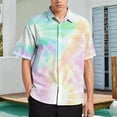 thumbnail image 2 of Mens Summer Colorful Tie Dye Vortex Shirts Button Down Short Sleeve Vintage Hawaiian Shirts with Pocket, 2 of 6