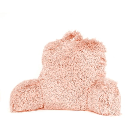 Mainstays Long Hair Faux Fur Backrest Pillow, Blush