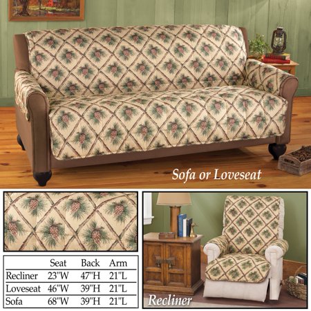Pinecone Quilted Furniture Cover Protector Loveseat Natural