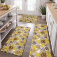thumbnail image 2 of Yellow Brown Sunflower Pattern Kitchen Rugs Sets Of 3,Kitchen Runner Rugs Non Skid Washable,Decorative Kitchen Floor Mats for Kitchen,Sink,Laundry,17"x30"+ 17"x47" + 17"x59", 2 of 6