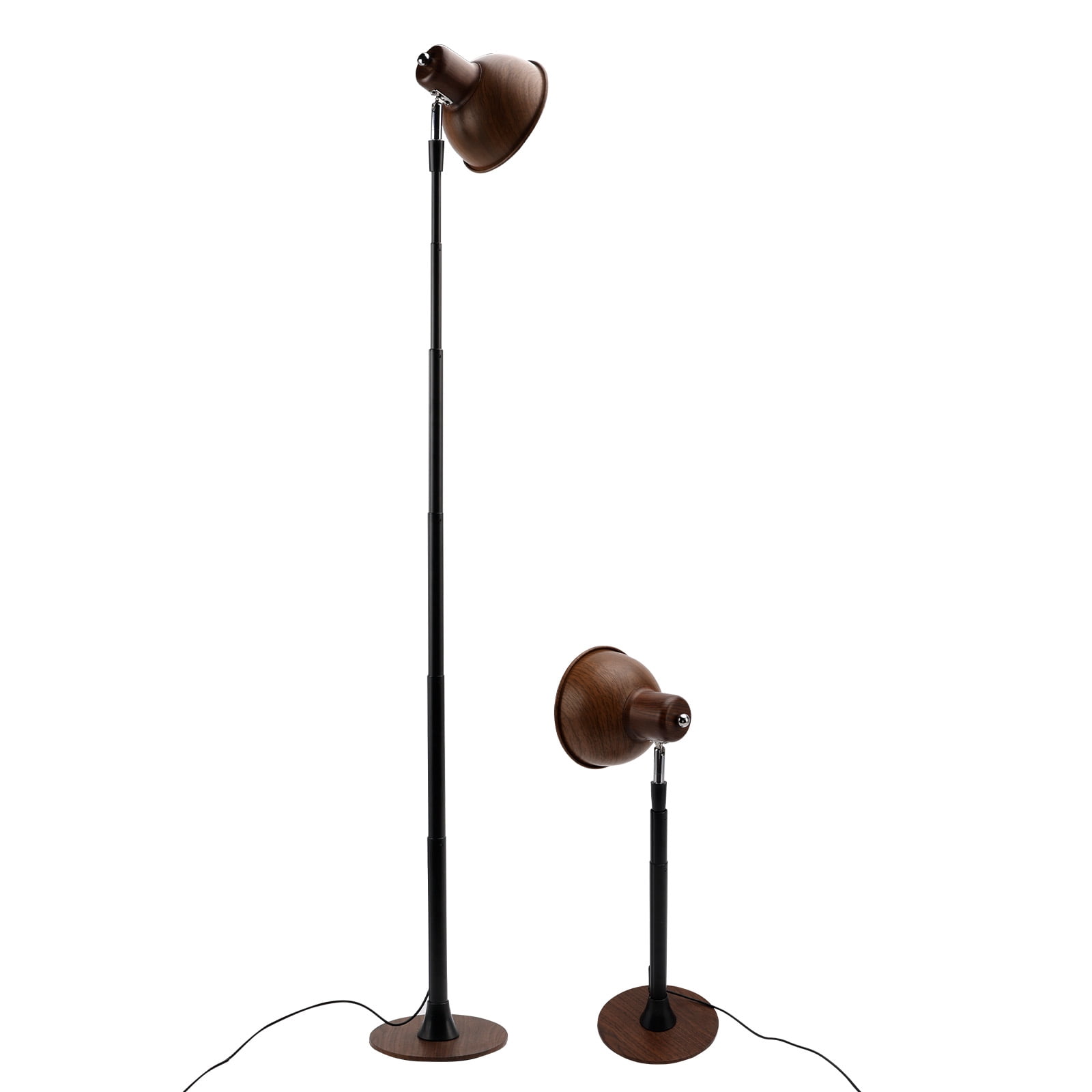 3-Color Dimmable LED Floor Lamp, Adjustable Standing Light for Living Room, Black Finish(Walnut)