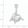 thumbnail image 2 of Sterling Silver Trio Of Dolphins Pendant (35 X 25) Made In United States qc2033, 2 of 2