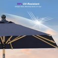 thumbnail image 3 of PURPLE LEAF 6' x 9' Patio Umbrella with Base Market Umbrella Rectangular Outdoor Umbrella with Push Button Tilt & Crank and 8 Ribs Aluminum Table Umbrella for Pool Backyard Beach, Taupe, 3 of 7