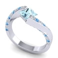 thumbnail image 2 of 1.25 Ct Princess Cut Aquamarine & Blue Topaz Gemstone Beautiful Anniversary Ring for Women Solid 14K White Gold Size 10 by Diamond-Capitals, 2 of 8