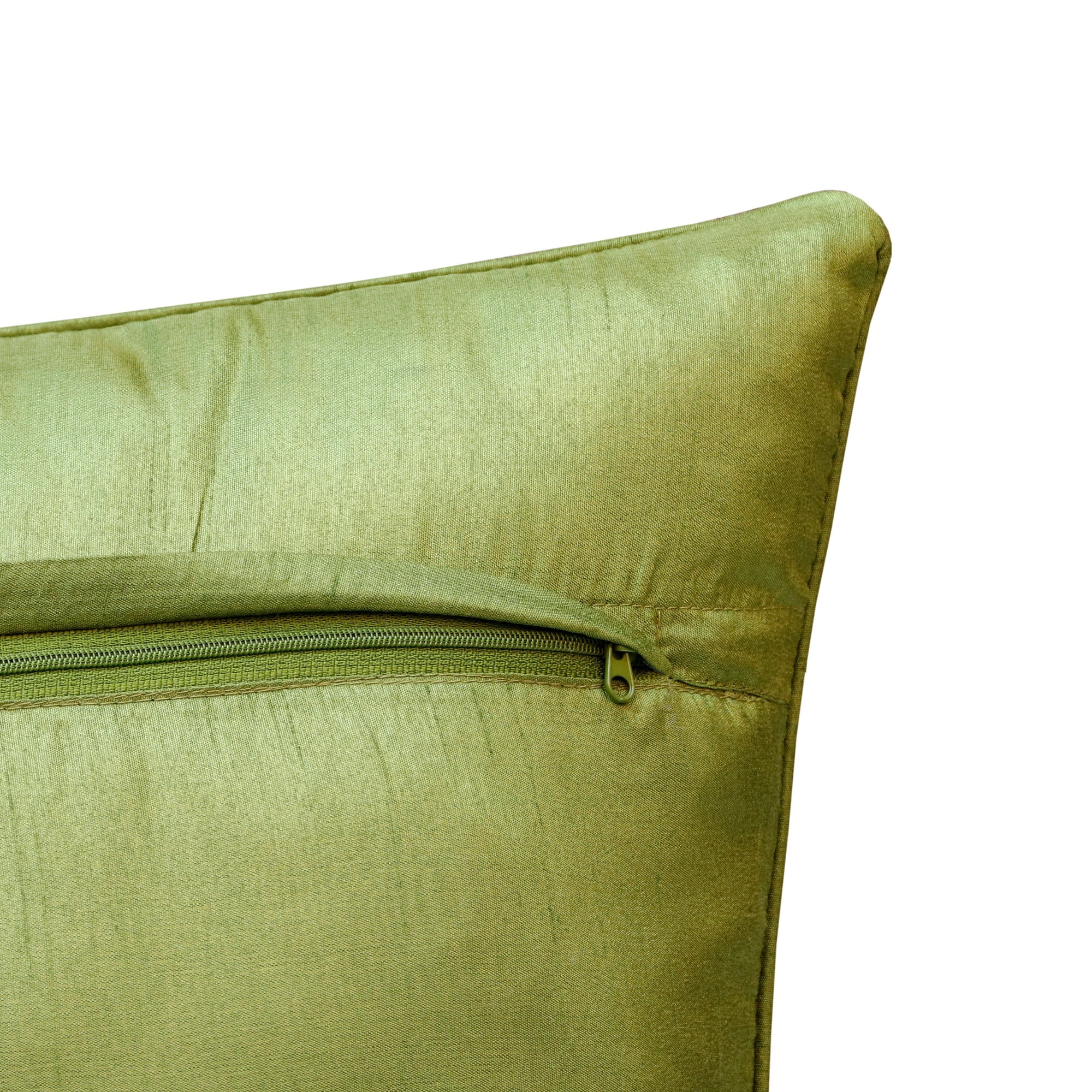 Laddha Home Designs Handwoven Tropical Fern Leaf Floral Throw Pillow - 20" - Green and Yellow - Set