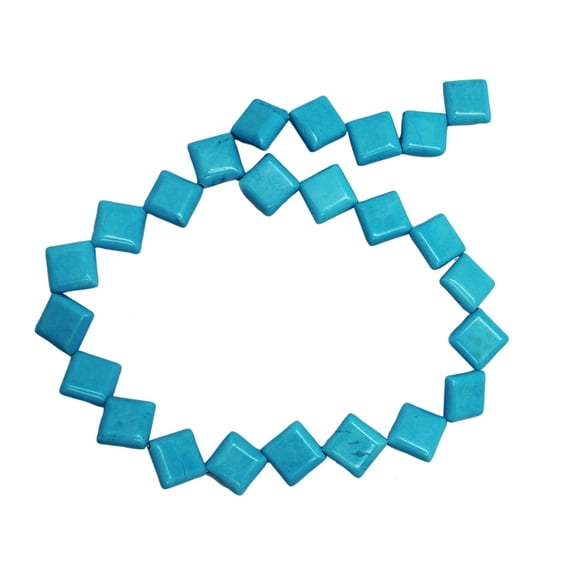 Blue Square Turquoise Bead Strand (14 x 14mm)