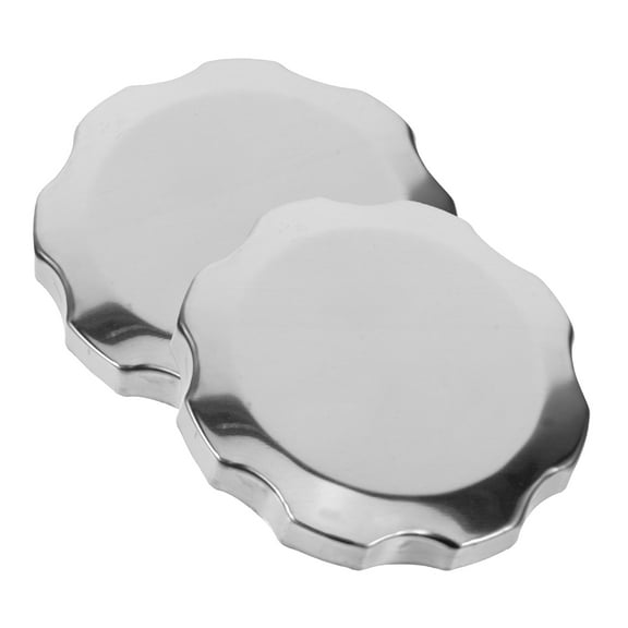Niceauty 2Pcs Fuel Gas Tank Cap Silver Durable Oil Tank Protective Replacement Cover