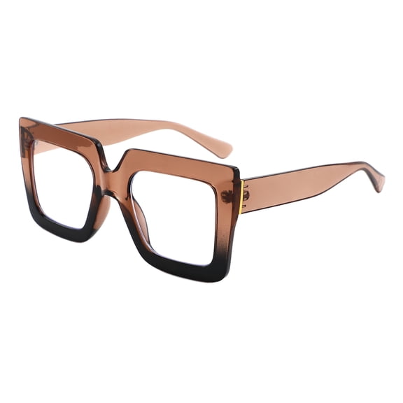 Unisex Reading Glasses Oversized Square Frame Over The Counter Brown Black 1
