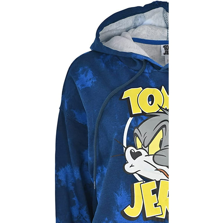 Mens Tom & Jerry Battle Hoodie - Classic Hanna-Barbera Long Sleeve
