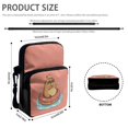 thumbnail image 6 of FUIALDOLG Capybara Print Crossbody Shoulder Bag, Polyester Zipper Purse for Women and Girls, Portable Cellphone Handbag for Travel and Hiking, 6 of 7