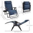 thumbnail image 3 of Outsunny Chaise Longue Zéro Gravité, Chaise de Patio Inclinable avec Porte-Gobelet, 3 of 10