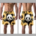 thumbnail image 3 of luoweisi Men's Beach Shorts Quick Dry Swim Trunks with Mesh Lining Panda Sunflower S, 3 of 5