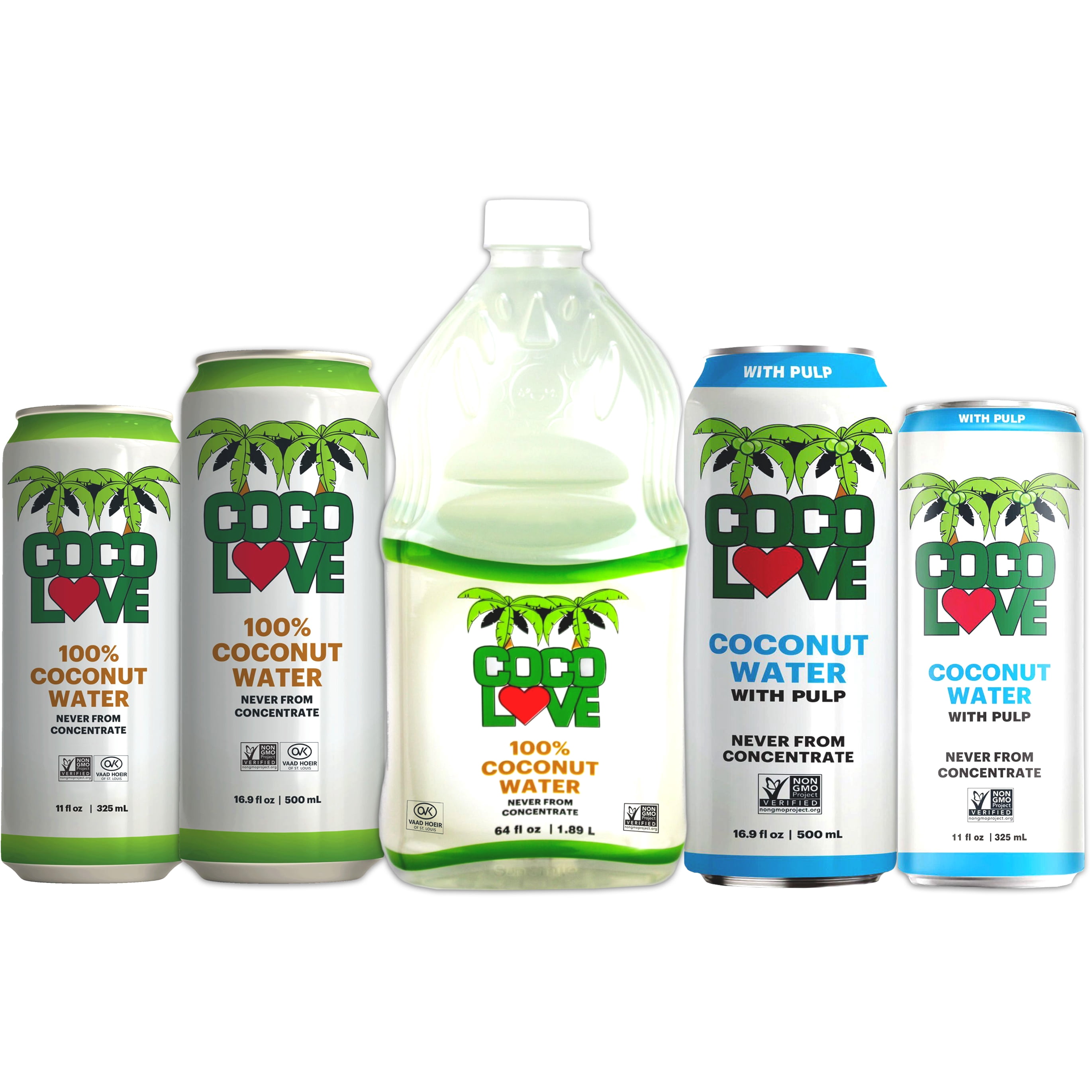 Coco Love Coconut Water, 64 fl oz, 6 Pack Count, Liquids