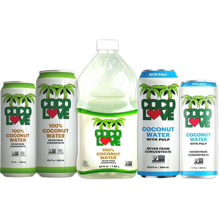 Coco Love Coconut Water, 16.9 fl oz, 12 Pack Count, Liquids